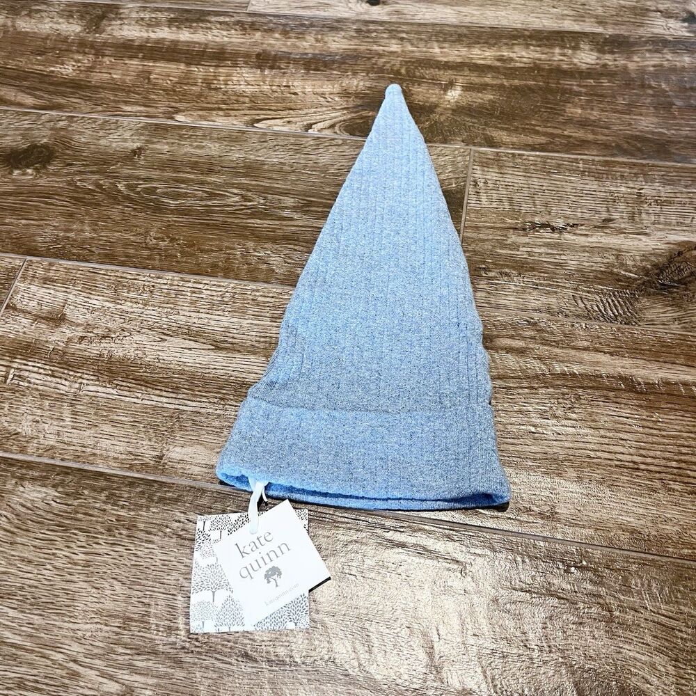 NEW Kate Quinn Gnome Baby Hat 0-3m Elf Bamboo Huckleberry Blue Slouch